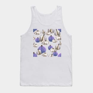 Watercolor Halloween Pumpkins - Lavender & White Tank Top